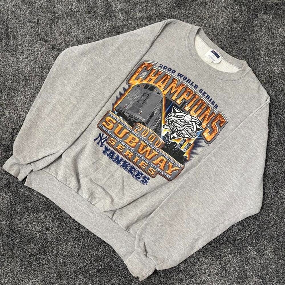 Vintage 2000 Subway Series World Series Mets Yankees Sweatshirt Crewneck Mens XL